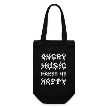 Angry Music Makes Me Happy Metal Music Metalhead - Geschenkbeutel für Flaschen - Schwarz - Vorne