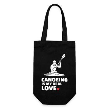 Ich Liebe Kanufahren Für Alle die Kajak und Kanu - Geschenkbeutel für Flaschen - Schwarz - Vorne