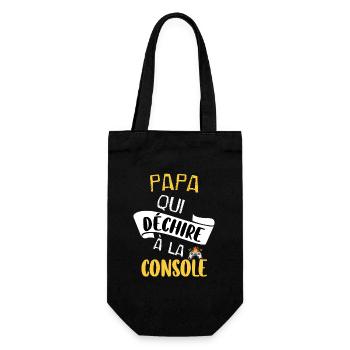 Humoristique papa gamer geek console de jeu tshirt - Sac à bouteille - noir - Devant
