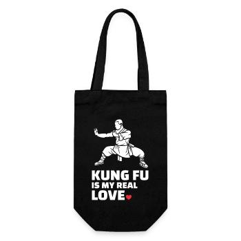 Ich Liebe Kung Fu - Geschenkbeutel für Flaschen - Schwarz - Vorne