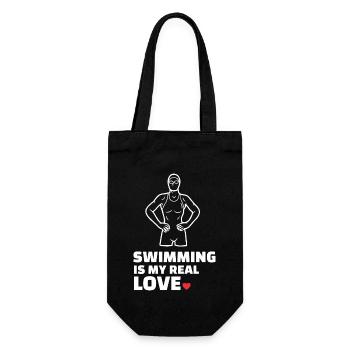 Ich Liebe Schwimmen - Geschenkbeutel für Flaschen - Schwarz - Vorne