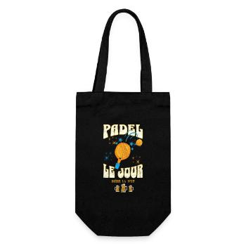 Padel le jour bière la nuit t-shirt homme apéro - Sac à bouteille - noir - Devant