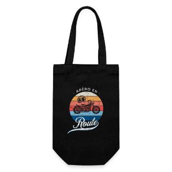 Apéro en route t-shirt moto bière homme cadeau - Sac à bouteille - noir - Devant