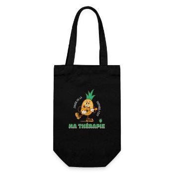 Jouer de la guitare c'est ma thérapie t-shirt - Sac à bouteille - noir - Devant