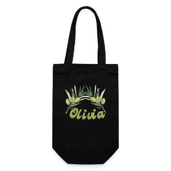 Olivia Vorname - Geschenkbeutel für Flaschen - Schwarz - Vorne