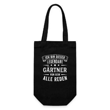 Gärtner Hobbygärtner Legende Lustig Spruch - Geschenkbeutel für Flaschen - Schwarz - Vorne