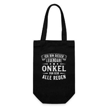 Ich bin dieser legendäre Onkel - Geschenkbeutel für Flaschen - Schwarz - Vorne
