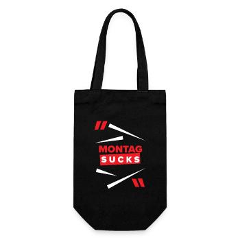 Montag sucks oder ist Montag Dein Lieblingstag? - Geschenkbeutel für Flaschen - Schwarz - Vorne