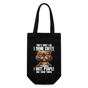 Thats What I Do I Drink Coffee I Hate People And I - Gift Bag for Bottles - black - Front