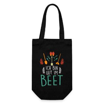 Ich Bin Gut Im Beet Gärtner - Geschenkbeutel für Flaschen - Schwarz - Vorne
