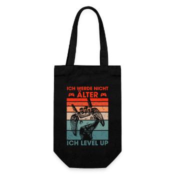 Ich werde nicht älter ich level up Gamer - Geschenkbeutel für Flaschen - Schwarz - Vorne