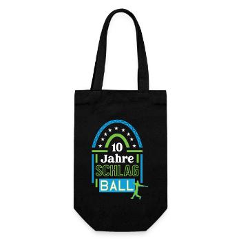 Schlagball Jubiläum 10 Jahre Trainer Spieler Jubi - Geschenkbeutel für Flaschen - Schwarz - Vorne
