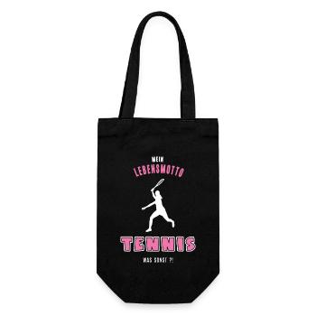 Tennis Tennisspielerin Spielerin Tennisspiel - Geschenkbeutel für Flaschen - Schwarz - Vorne