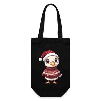 Gans Weihnachten - Geschenkbeutel für Flaschen - Schwarz - Vorne