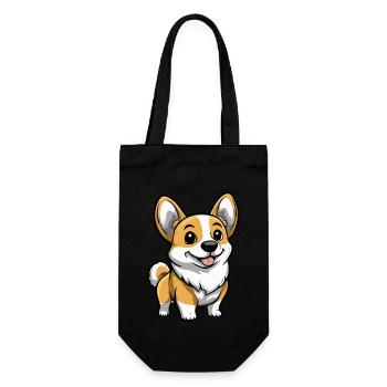 Corgi Dog Comic Cute - Gift Bag for Bottles - black - Front