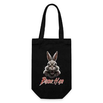 Böser Hasi - cooles lustiges Hasen Fun - Geschenkbeutel für Flaschen - Schwarz - Vorne