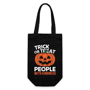 Treat People with Kindness! Pumpkin Halloween - Gift Bag for Bottles - black - Front