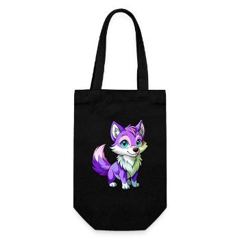 Purple Baby Wolf - Gift Bag for Bottles - black - Front