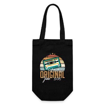 Original June 1976 Born 1976 Retro - Gift Bag for Bottles - black - Front