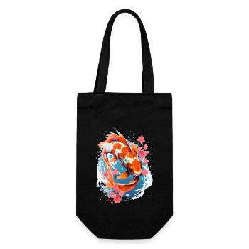 Japanisches Koi Fisch Japanese Koi Fish - Geschenkbeutel für Flaschen - Schwarz - Vorne