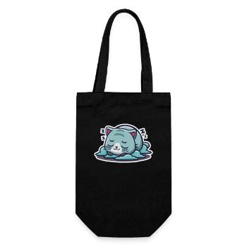 un chaton kawaii mignon en sieste - Sac à bouteille - noir - Devant