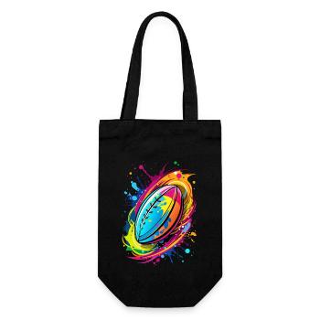Neon Energy Rugby Splash - Geschenkbeutel für Flaschen - Schwarz - Vorne