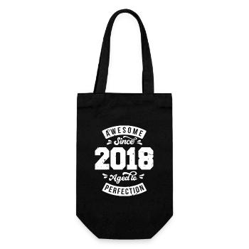 Vintage 2018 birthday - retro 2018 - Gift Bag for Bottles - black - Front