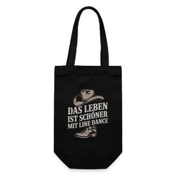 Das Leben ist schöner mit Linedance - Geschenkbeutel für Flaschen - Schwarz - Vorne