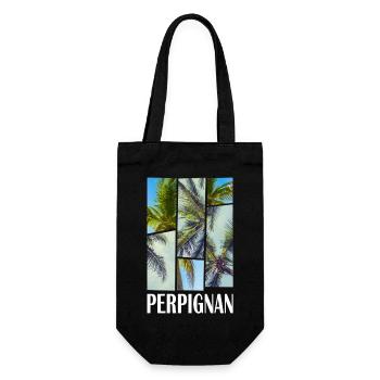 Perpignan France Été Palmiers Plage Mer - Sac à bouteille - noir - Devant