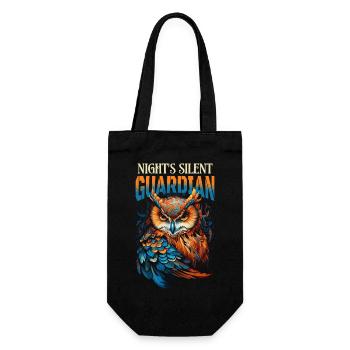 Owl Eagle Owl Bird Night Bird Animal Night Moon Nature - Gift Bag for Bottles - black - Front