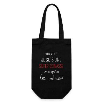 Super-conasse avec option emmerdeuse - Sac à bouteille - noir - Devant