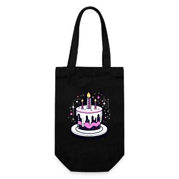 Birthday Cake iLLUSTRATION - Gift Bag for Bottles - black - Front