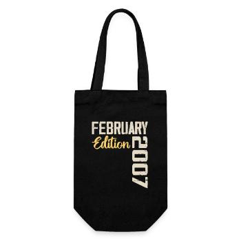 February 2007 Birthday February 2007 Retro - Gift Bag for Bottles - black - Front