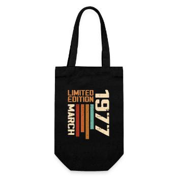 Mars 1977 Anniversaire 1977 Retro 1977 Mars - Sac à bouteille - noir - Devant