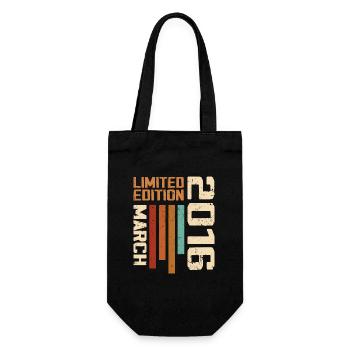 March 2016 Anniversary 2016 Retro 2016 March - Gift Bag for Bottles - black - Front