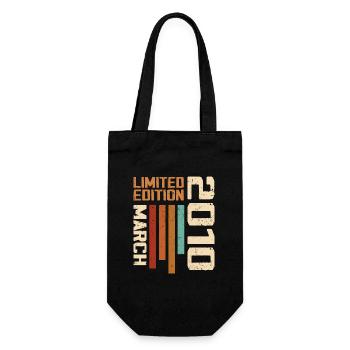 March 2010 Anniversary 2010 Retro 2010 March - Gift Bag for Bottles - black - Front
