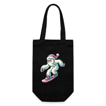 Snowboard Yéti au chapeau de Père Noël - Sac à bouteille - noir - Devant
