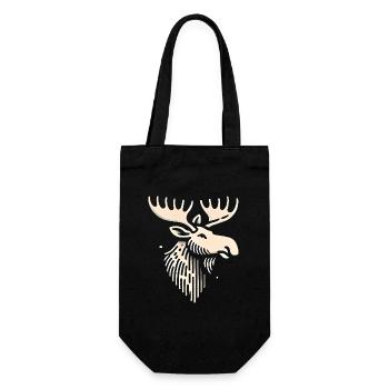 Majestic Moose Head Illustration - Gift Bag for Bottles - black - Front