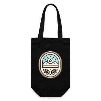 Einfache Abzeichen-Design-Soft-Illustration - Geschenkbeutel für Flaschen - Schwarz - Vorne