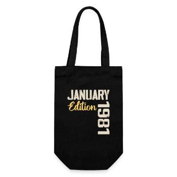 Geburtstagsgeschenk geboren im Januar 1981 - 1981 - Geschenkbeutel für Flaschen - Schwarz - Vorne
