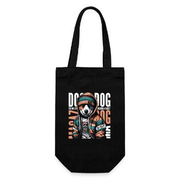 URBAN CHIC: DOG EMBRACES CITY LIFE IN STYLE - Gift Bag for Bottles - black - Front
