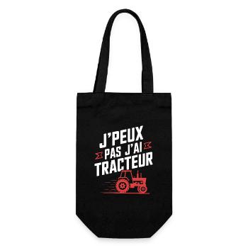 I can pa I have Tractor - Gift Bag for Bottles - black - Front