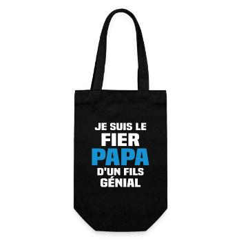 Je suis le fier papa d'un fils génial - Sac à bouteille - noir - Devant