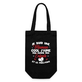 Une maman cool j'aime mon homme et le ping pong - Sac à bouteille - noir - Devant