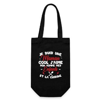 Une maman cool j'aime mon homme et la cuisine - Sac à bouteille - noir - Devant