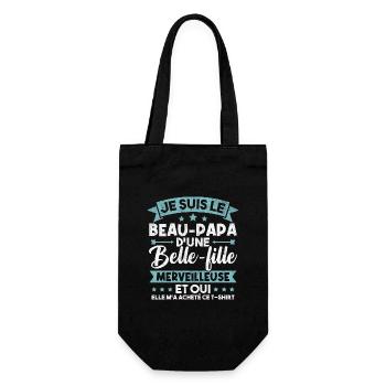 Je suis le beau papa d'une belle fille merveilleus - Sac à bouteille - noir - Devant