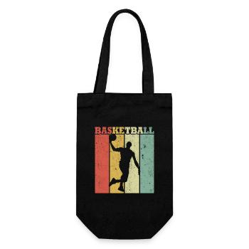 Retro-Basketballspieler - Geschenkbeutel für Flaschen - Schwarz - Vorne