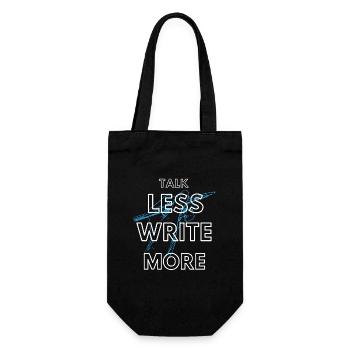 Talk less write more - Gift Bag for Bottles - black - Front