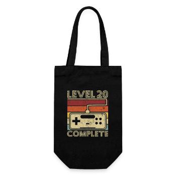 Level 20 Complete Gift 20 Years Birthday - Gift Bag for Bottles - black - Front