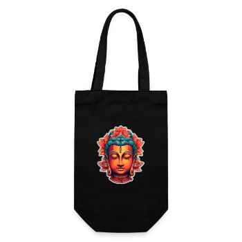 Buddha Zen Lotusblüte Meditation - Geschenkbeutel für Flaschen - Schwarz - Vorne